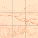 Sepia sketch with grid