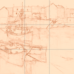 Sepia sketch with grid