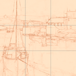 Sepia sketch with grid