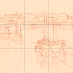 Sepia sketch with grid