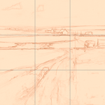 Sepia sketch with grid