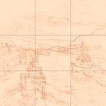 Sepia sketch with grid