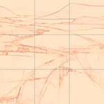 Sepia sketch with grid