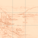 Sepia sketch with grid