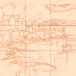 Sepia sketch with grid