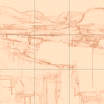 Sepia sketch with grid