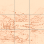 Sepia sketch with grid