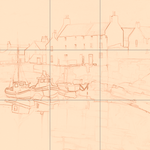 Sepia sketch with grid