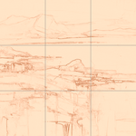 Sepia sketch with grid