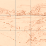 Sepia sketch with grid