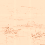 Sepia sketch with grid