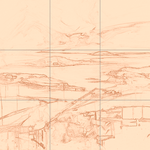 Sepia sketch with grid