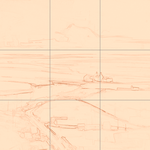 Sepia sketch with grid