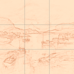 Sepia sketch with grid