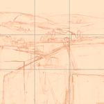 Sepia sketch with grid