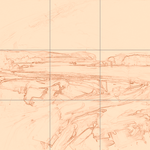 Sepia sketch with grid