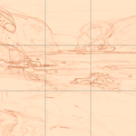 Sepia sketch with grid