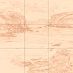 Sepia sketch with grid