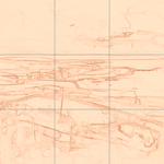 Sepia sketch with grid