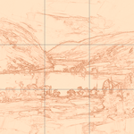 Sepia sketch with grid