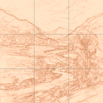 Sepia sketch with grid