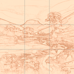 Sepia sketch with grid