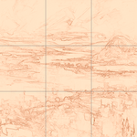 Sepia sketch with grid