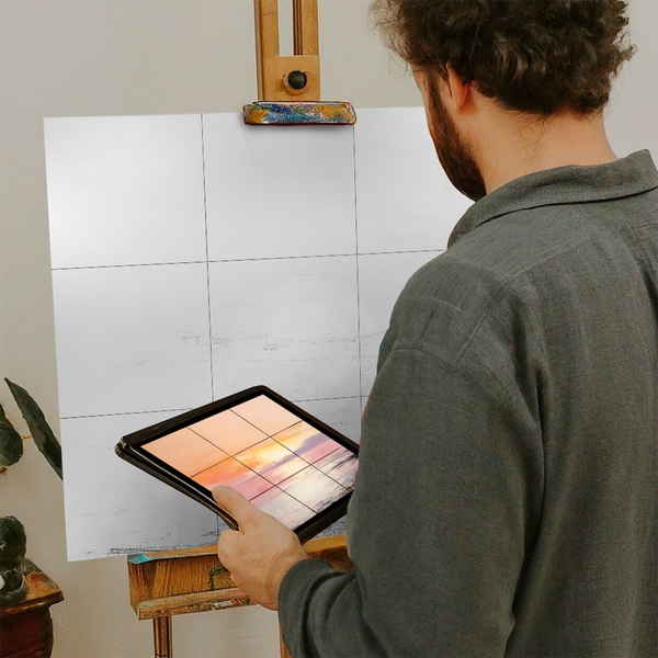 Artist with iPad and Easel