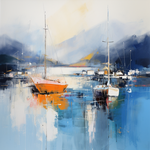 Original painting of Tarbert Marina