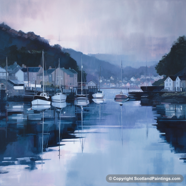 Painting - Tarbert Marina - Scottish Harbours