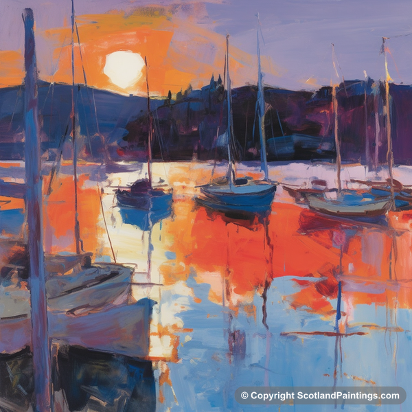 Painting - Tarbert Marina - Scottish Harbours