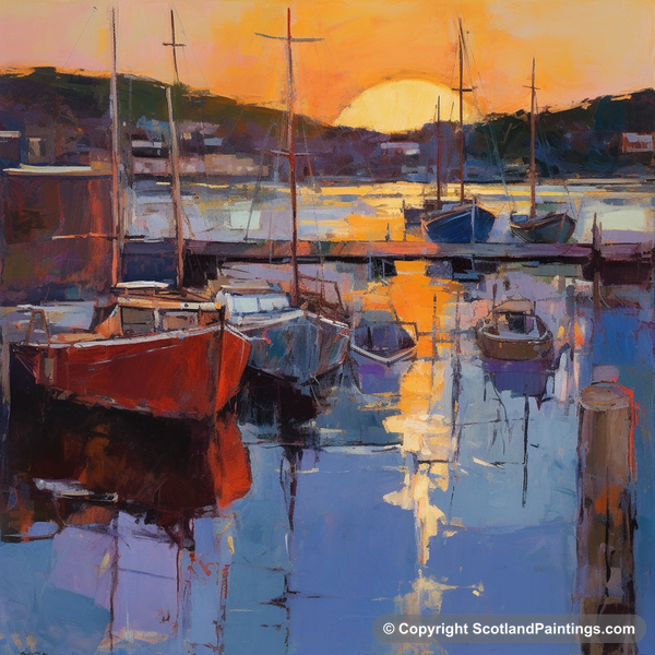 Painting - Tarbert Marina - Scottish Harbours