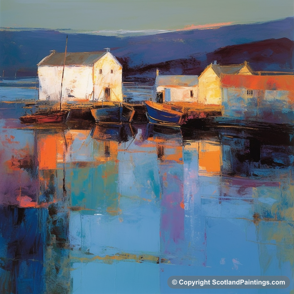 Painting - Lochranza Harbour - Scottish Harbours