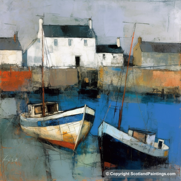 Painting - Portmahomack Harbour - Scottish Harbours