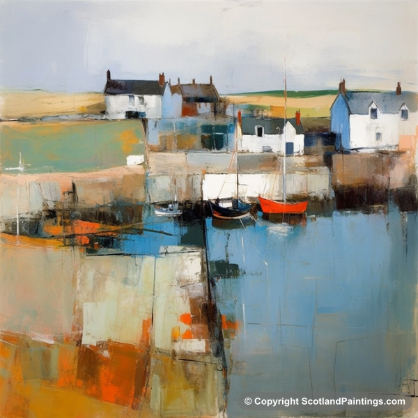 Painting - Portmahomack Harbour - Scottish Harbours