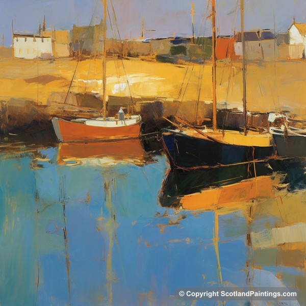 Painting - Port Ellen Harbour - Scottish Harbours