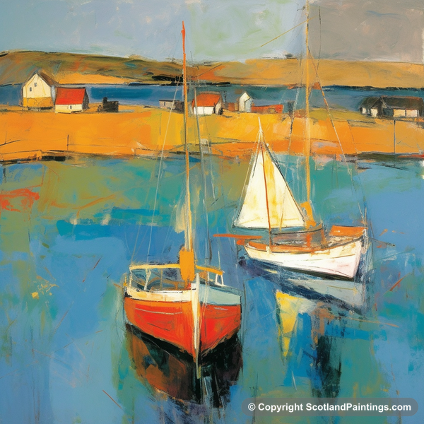 Painting - Port Ellen Harbour - Scottish Harbours