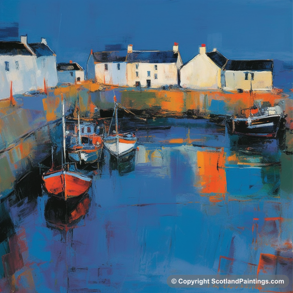 Painting - Portnahaven Harbour - Scottish Harbours