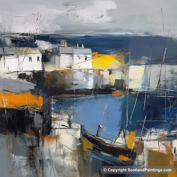 Painting - Whitehills Harbour - Scottish Harbours