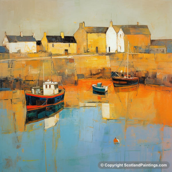 Painting - Portsoy Harbour - Scottish Harbours