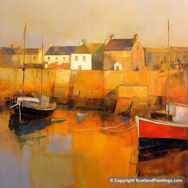 Painting - Portsoy Harbour - Scottish Harbours