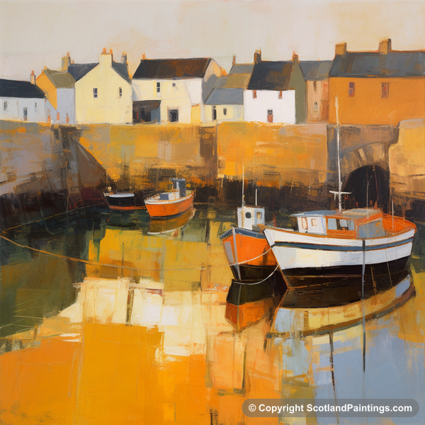 Painting - Portsoy Harbour - Scottish Harbours