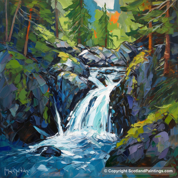 Painting - Invermoriston Falls - Scottish Waterfalls