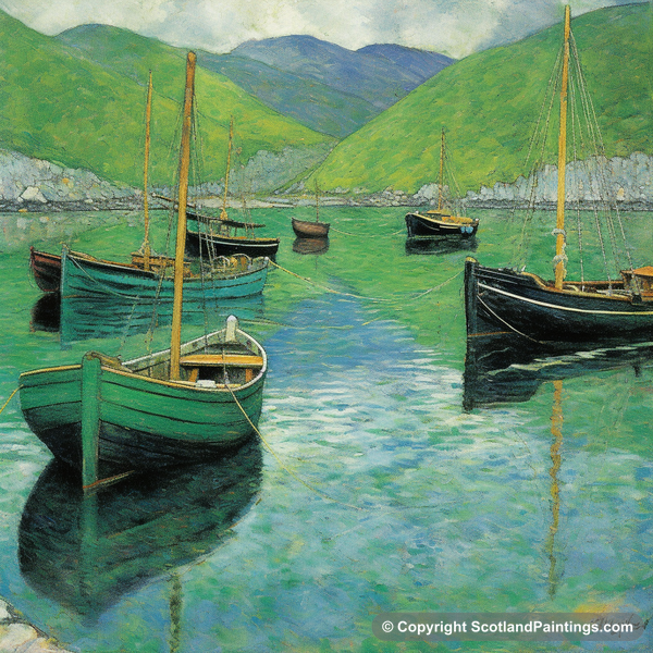 Painting - Lochranza Harbour - Scottish Harbours