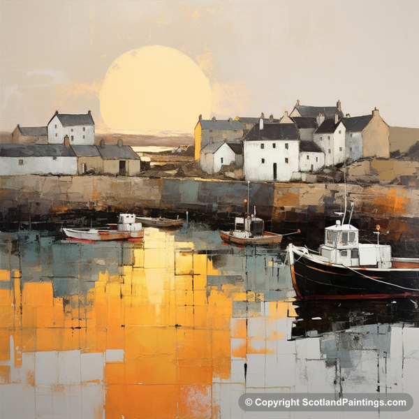 Painting - Portmahomack Harbour - Scottish Harbours