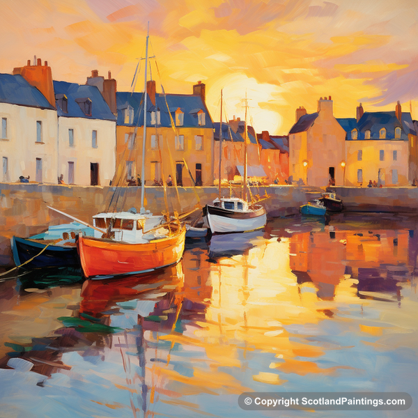 Painting - Anstruther Harbour - Scottish Harbours