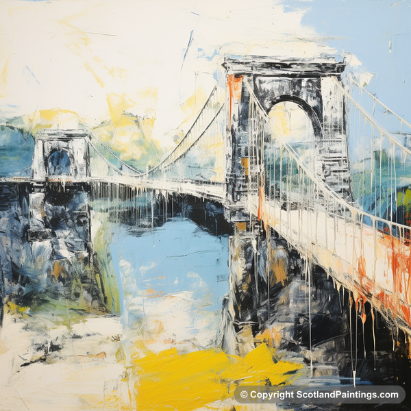 Painting - Union Chain Bridge - Scottish Bridges