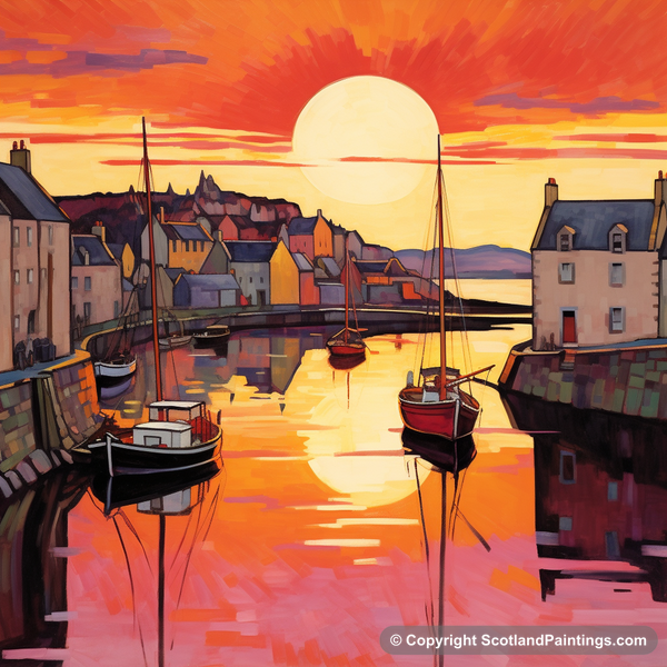 Painting - Macduff Harbour - Scottish Harbours