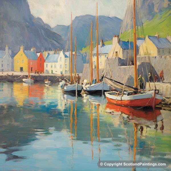 Painting - Portree Harbour - Scottish Harbours