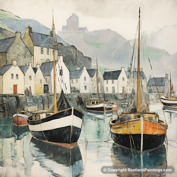 Painting - Portree Harbour - Scottish Harbours